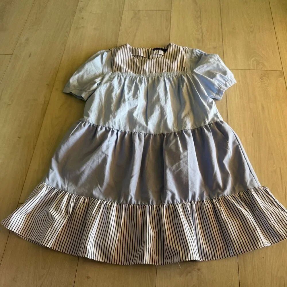 Pomander Place for Tuckernuck. Blue Striped Quinn Dress size M